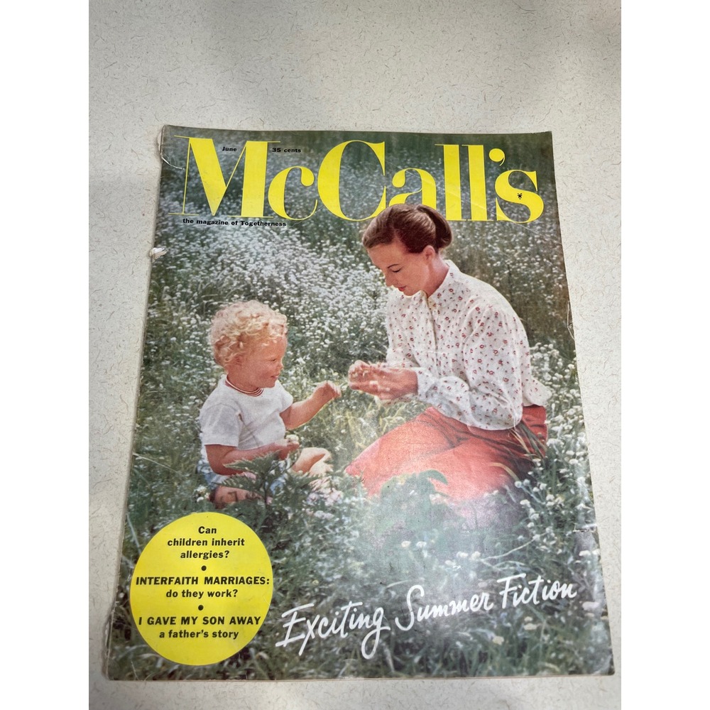 Vintage McCall's Magazine June 1957 Summer Fiction‎ Mid-Century Fashion Ads